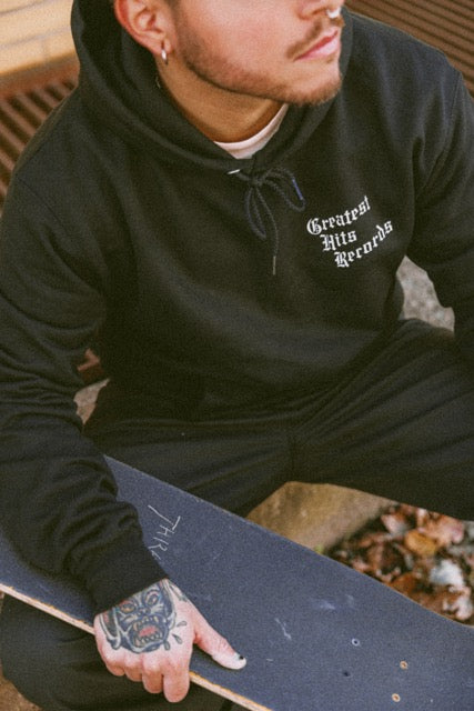 Greatest Hits Script Hoodie - Black